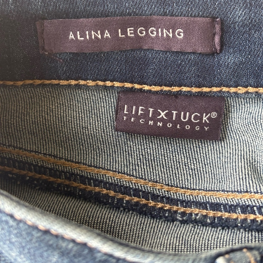 NYDJ Blue Skinny Jeans with Contrast Stitching - Picture 4 of 5